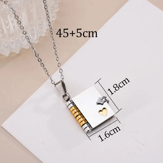 Engravable Book Locket Necklace – Personalized Pendant