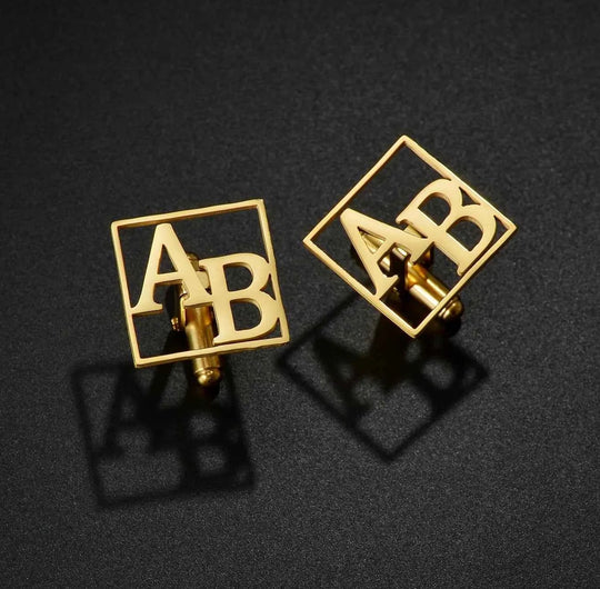 Atoztide Personalized Custom Name Cufflinks for Men Shirt Cuff Buttons Letter Initials Jewelry Wedding Gifts Accessories