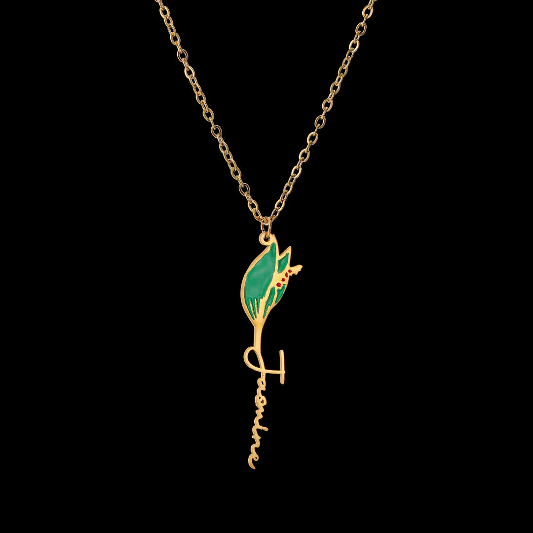 Custom Name Flower Pendant Necklace