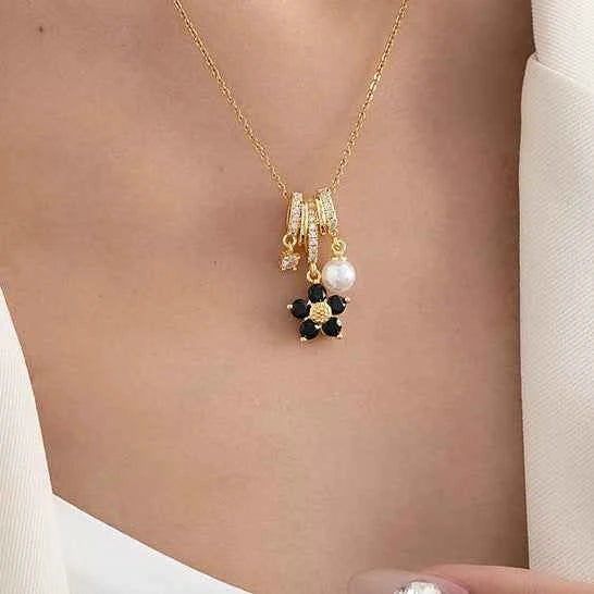 Colorful Flower Zircon Necklace | 316L Stainless Steel