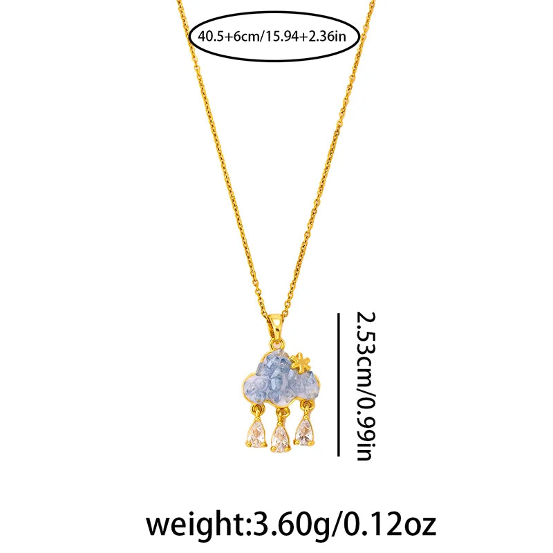 Cloud Raindrop Tassel Necklace | 316L Stainless Steel