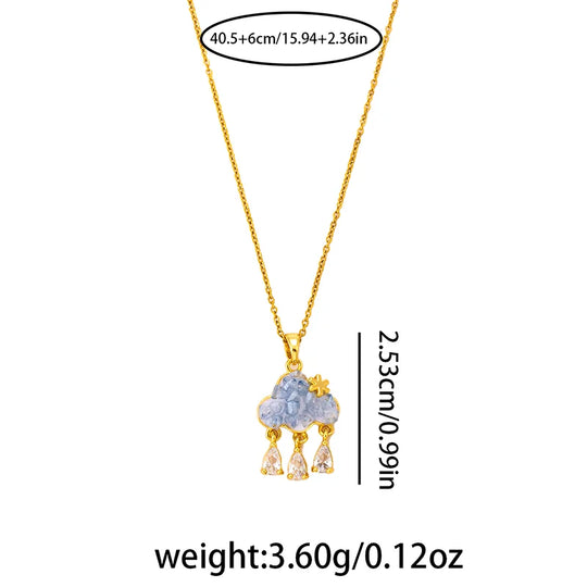 Cloud Raindrop Tassel Necklace | 316L Stainless Steel