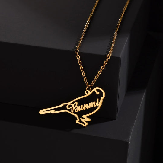 Personalized Name Necklace with Animal Pendant – Gold, Silver & Rose Gold