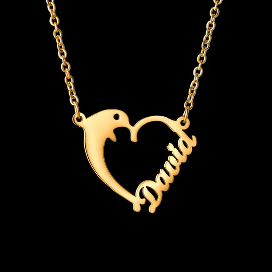 Personalized Name Necklace with Animal Pendant – Gold, Silver & Rose Gold