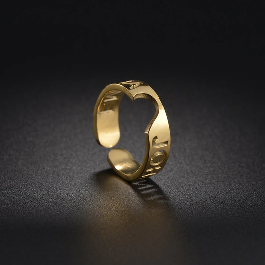 Personalized Name Ring – Adjustable Stainless Steel | Silver, Gold, Rose Gold & Black