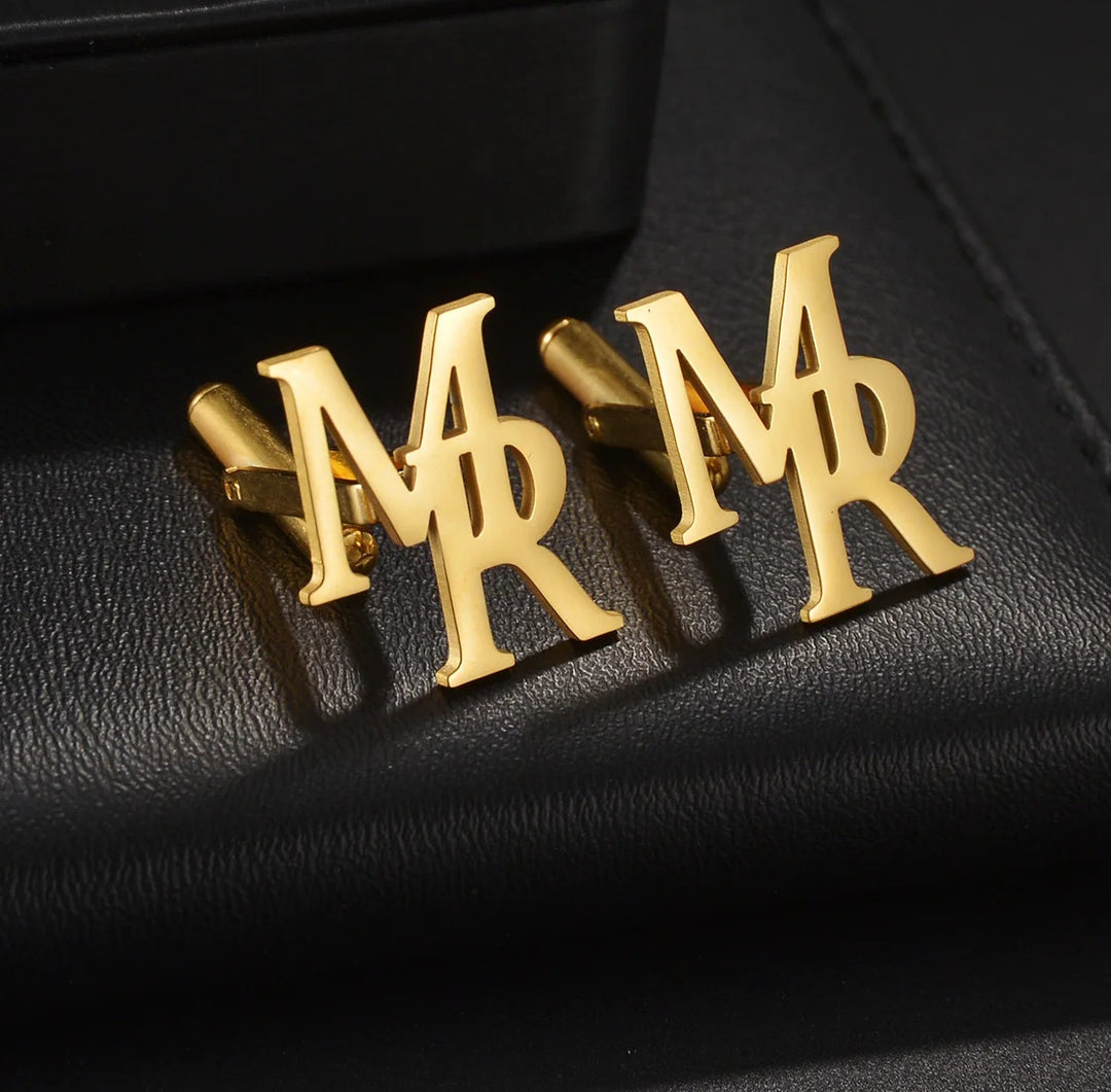 Personalized Initial Cufflinks | Custom Name | Gold, Silver & Rose Gold