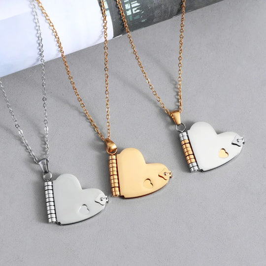 Engravable Book Locket Necklace – Personalized Pendant