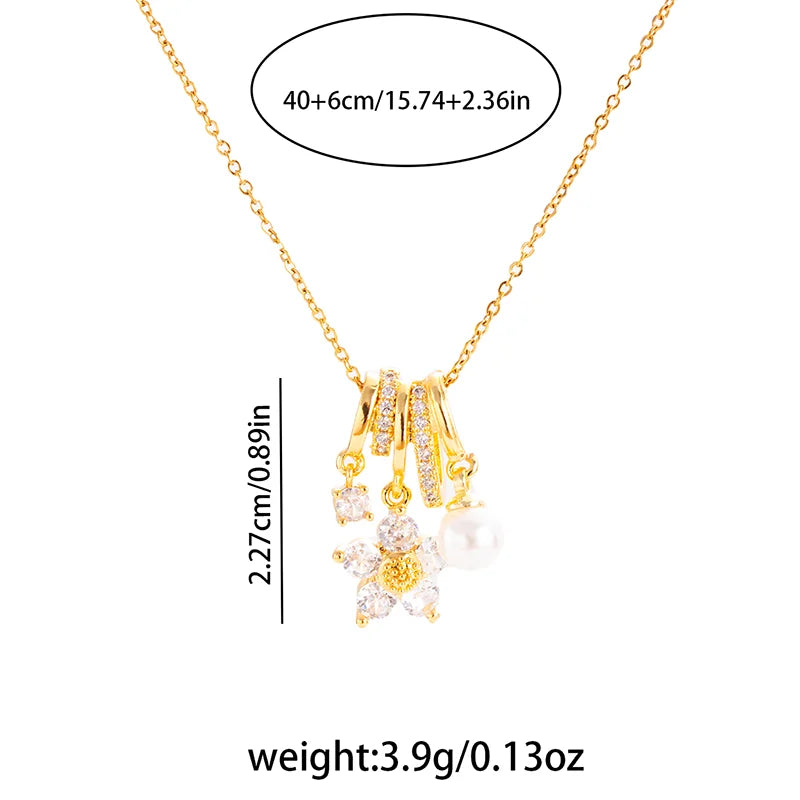 Colorful Flower Zircon Necklace | 316L Stainless Steel