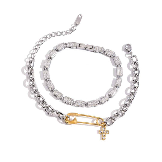 18k gold light luxury high-end titanium steel bracelet