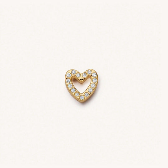 Gold crystal heart charm