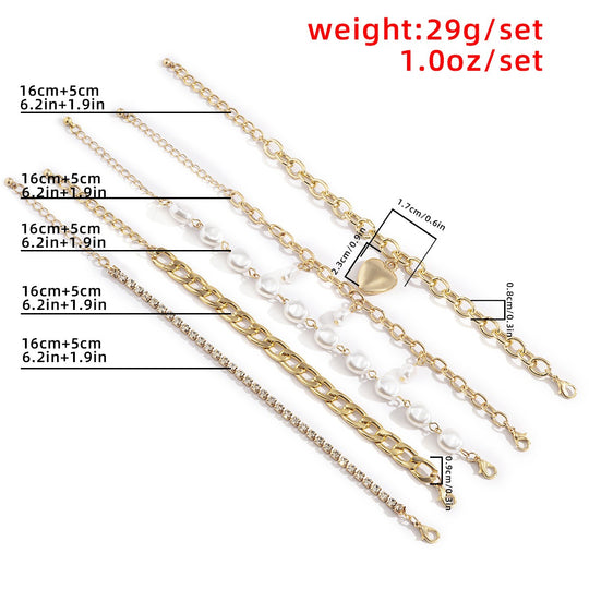 Close-up of Baroque special-shaped pearl heart chain bracelet, alternate image 2