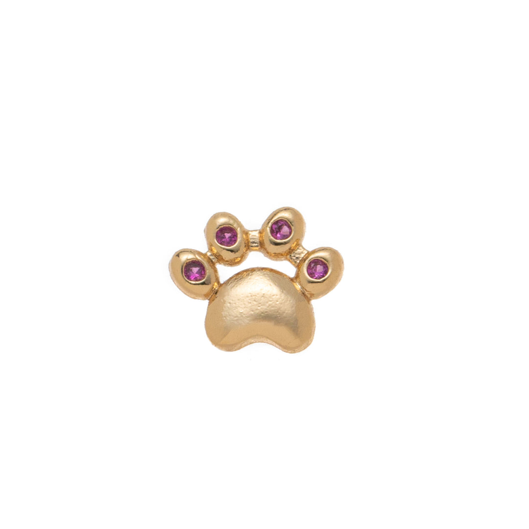 Gold crystal paw-print charm