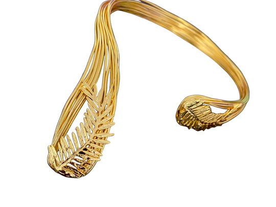 Handmade Gold Plated Open Choker Collar Necklace Bracelet, Handmade In Turkey - Glam Duchess