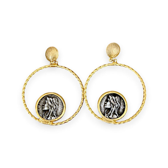 Gold Hoop Earrings – Handmade Gold Plated Hoops with Pearl Drop & Infinity Loop