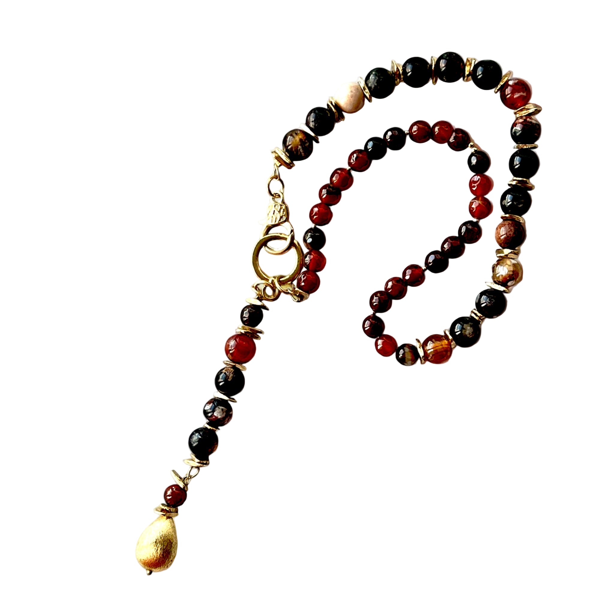 Handcrafted Gold Plated Natural Stone Necklace