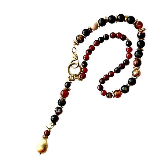 Handcrafted Gold Plated Natural Stone Necklace