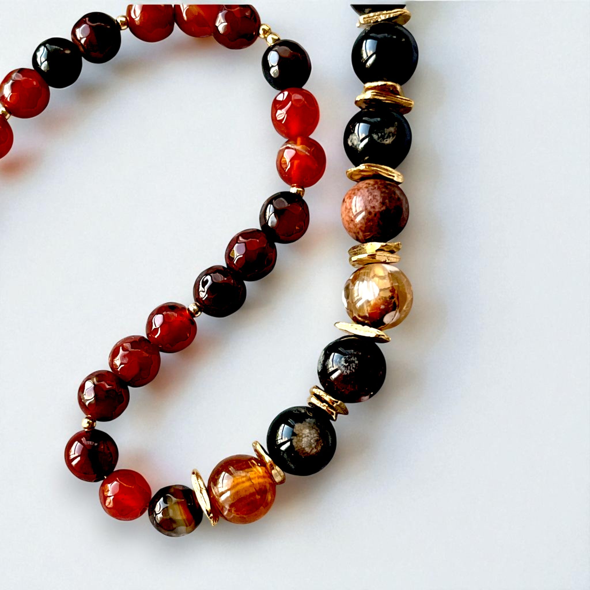 Handcrafted Gold Plated Natural Stone Necklace